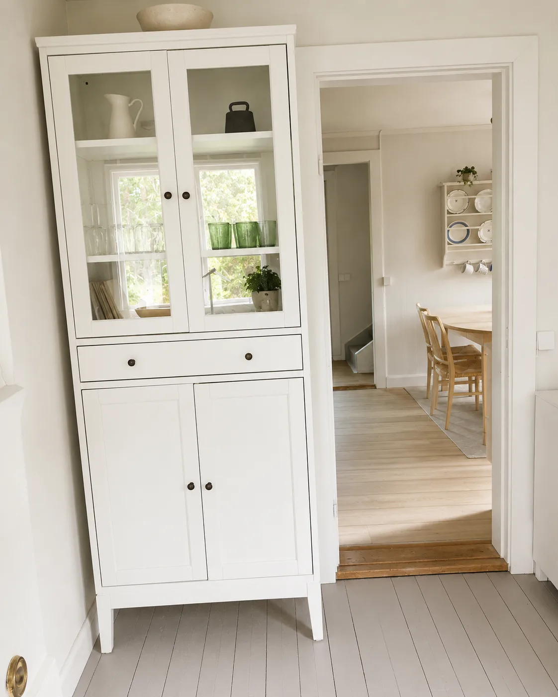 Interior of Anna's Swedish house with a view into the dining room